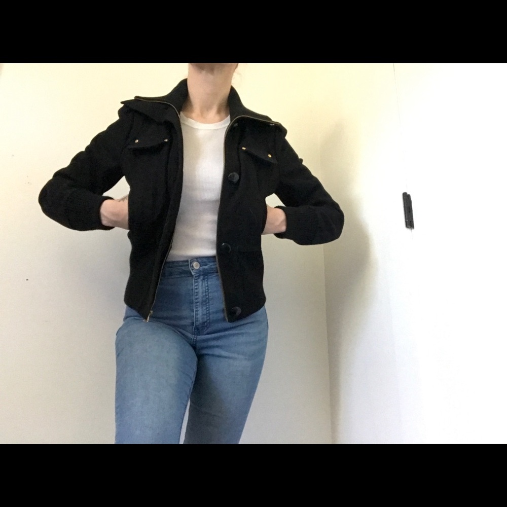 Guess Vintage High Collar Military Coat